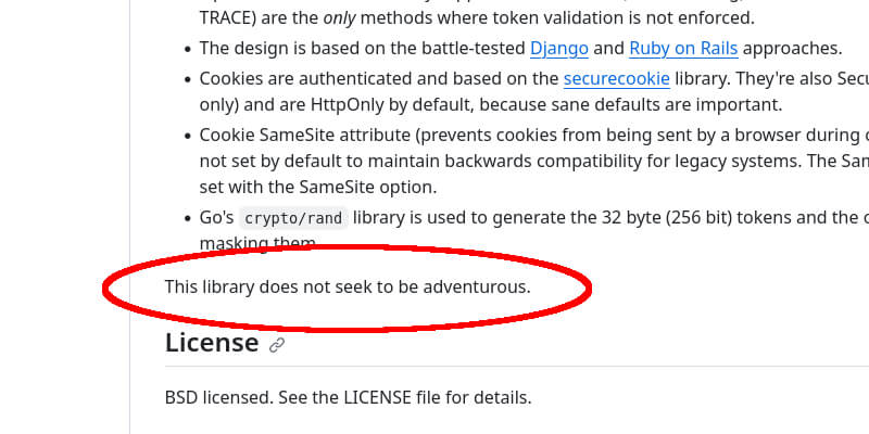 Gorilla CSRF statement