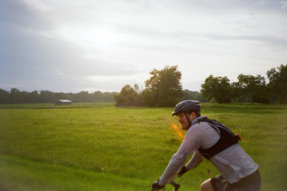 Biking at sunset