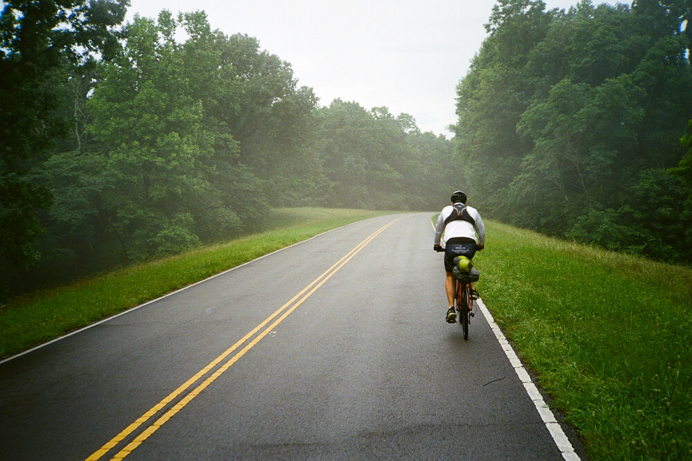 First day biking on the Natchez Trace after a large thunderstorm the night before