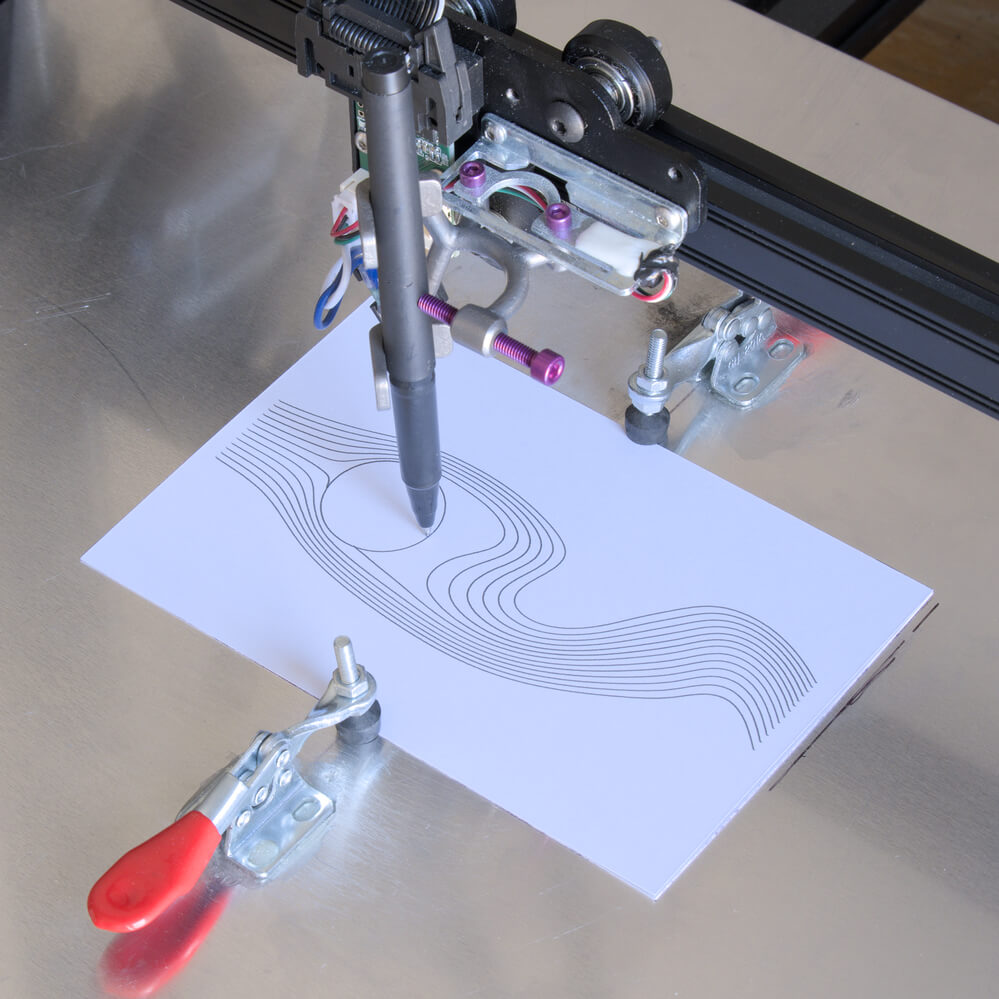 3D printer working as a pen plotter with new quickmount system